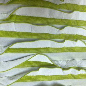 Green and White Ruffle Fabric